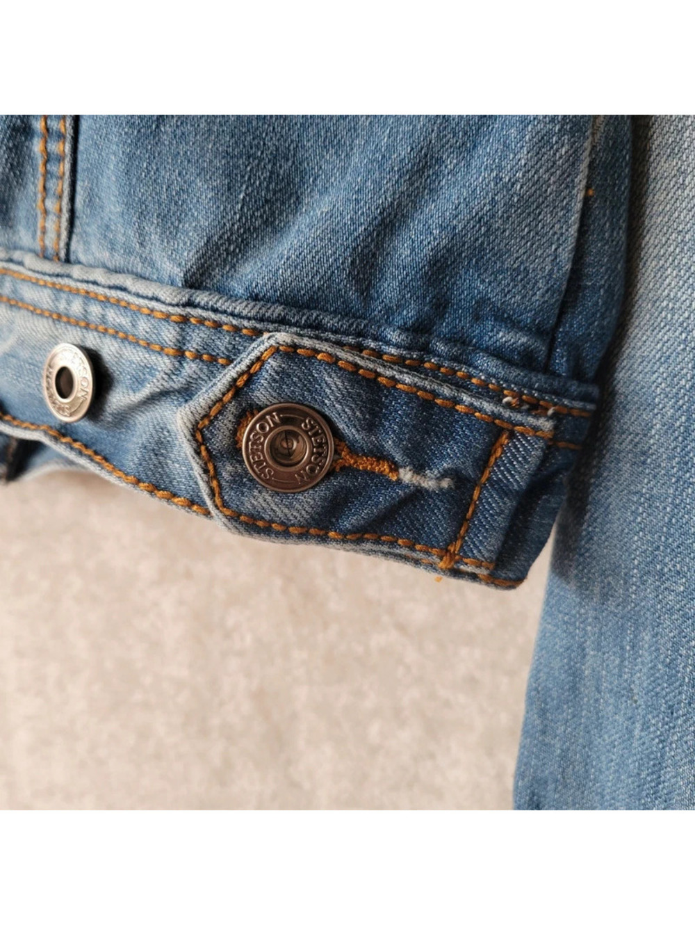 Stetson Studded Denim Jacket Womens Small Blue Button Pockets Country Western - Picture 9 of 14